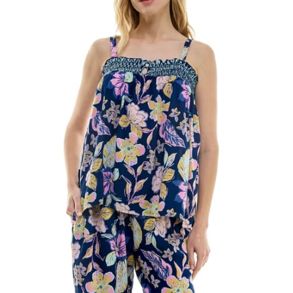 Roudelain 2-Pc. Smocked Swing Cami & Pants Pajamas Set Rain Forest NWT Sz M - Picture 2 of 8